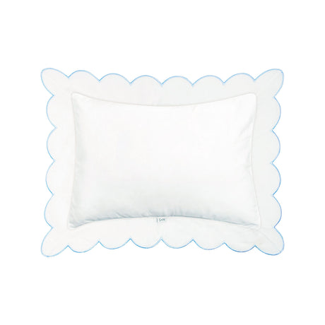 Scalloped Trim Pillow in Light Blue
