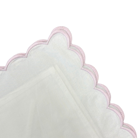 Purple trim pillow case, white pillow on a white background