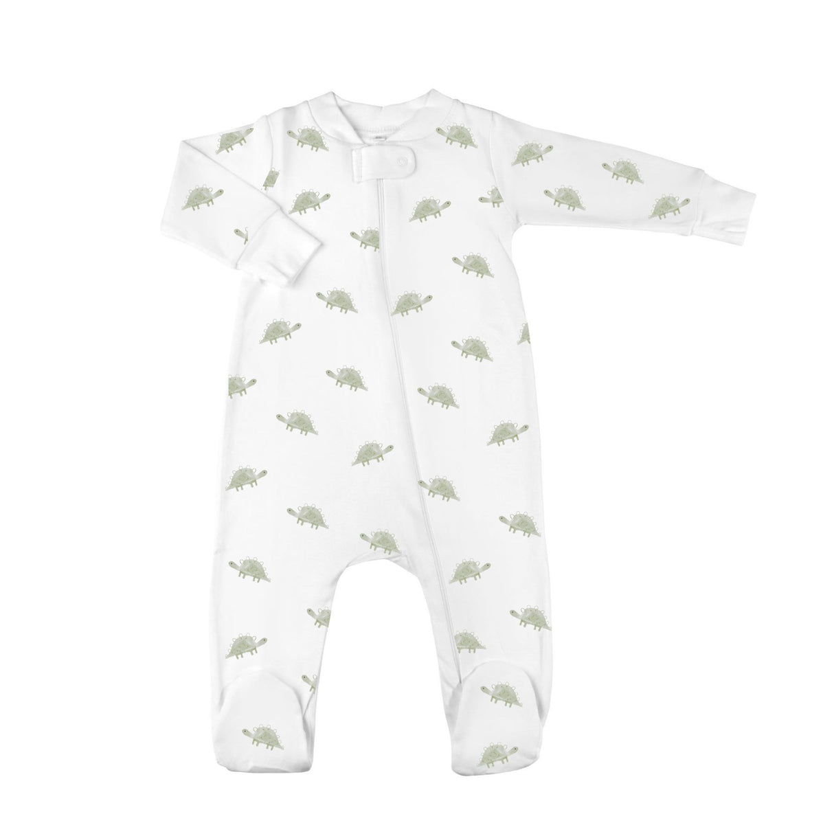 Leafy Dino Zipper Romper
