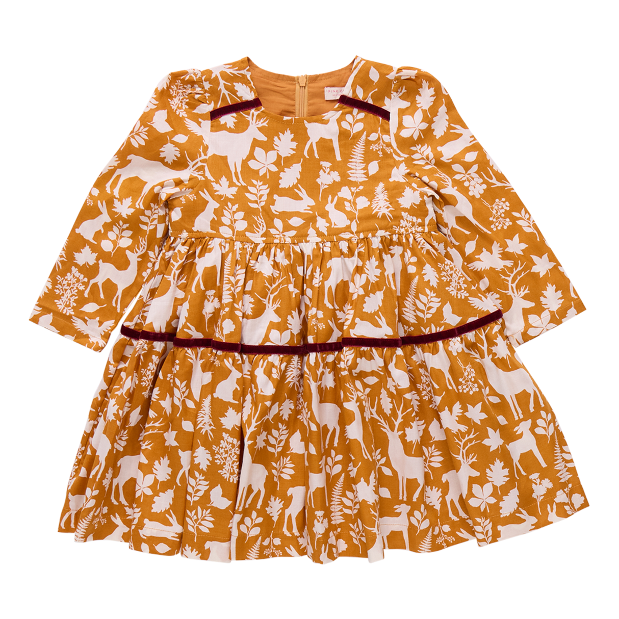 Children's dress with animal pattern on a white background