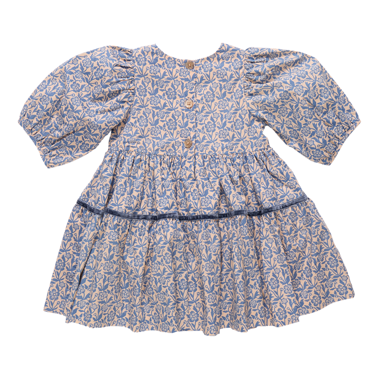 Floral dress with long sleeves on a white background