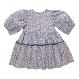 Floral dress with long sleeves on a white background