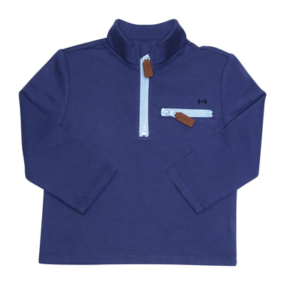 Max Half Zip Sweatshirt in Washed Indigo product shot