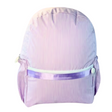 Purple and White Stripe backpack on white background