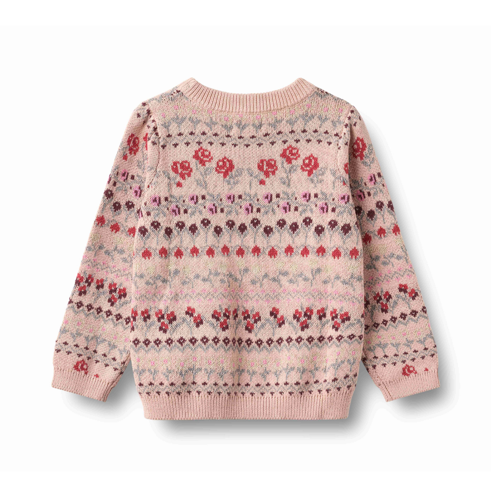 Mikmak Jacquard Pullover in Dim Rose