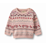 Mikmak Jacquard Pullover in Dim Rose