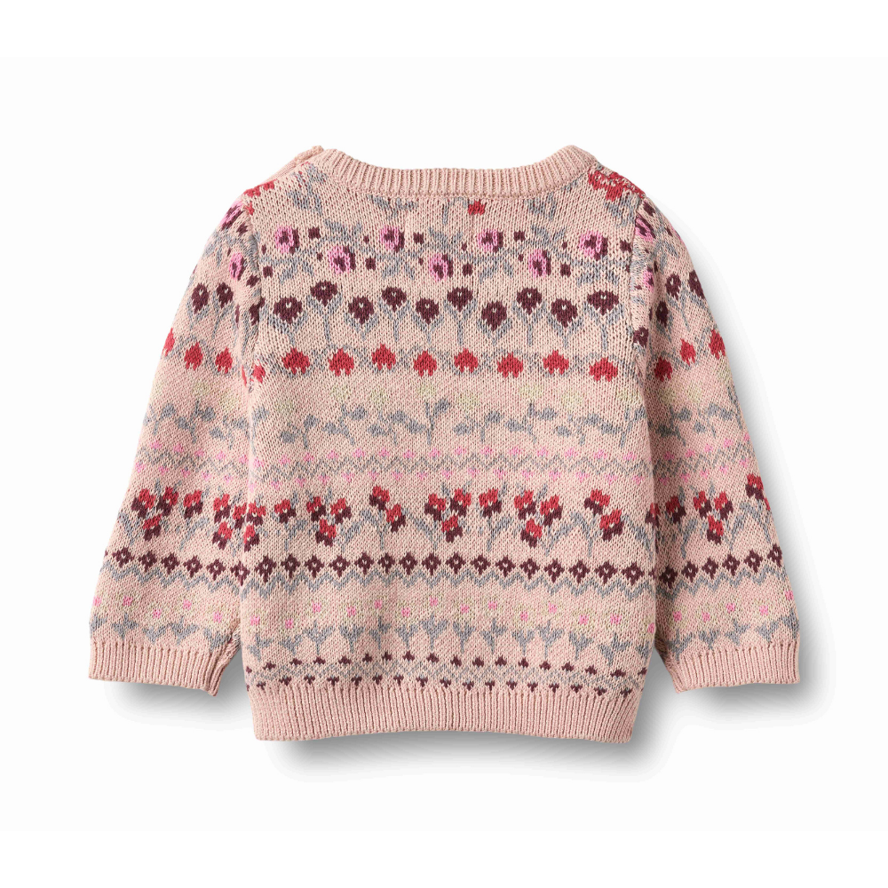 Mikmak Jacquard Pullover in Dim Rose