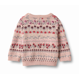 Mikmak Jacquard Pullover in Dim Rose