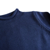 Rollneck Cotton Sweater in Navy to Personalize