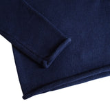 Rollneck Cotton Sweater in Navy to Personalize