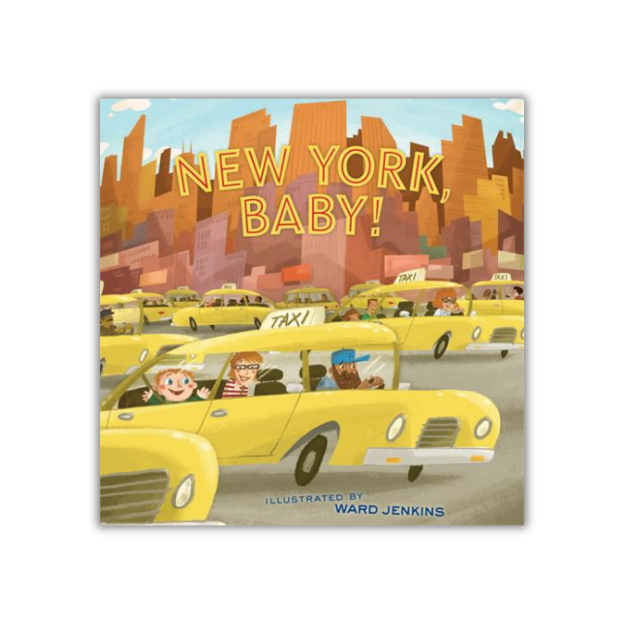 Yellow taxi book on white background