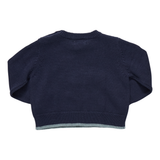 Navy blue sweater on a white background