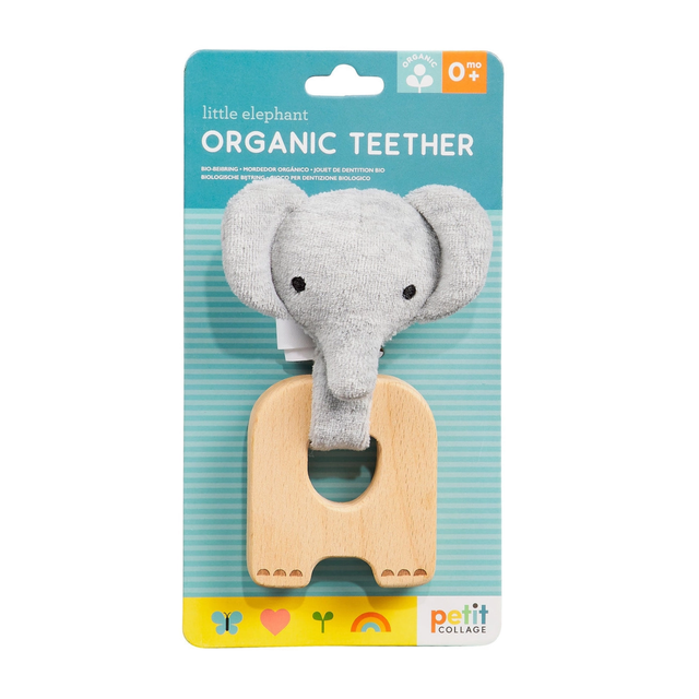 Elephant teether on white background