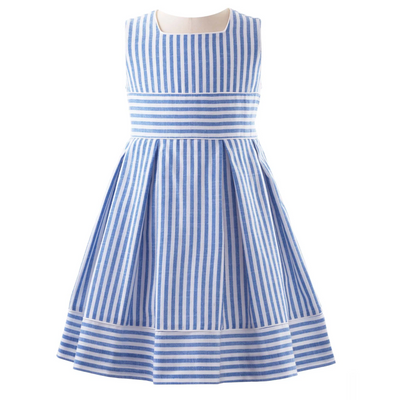 Oxford Stripe Pleated Dress front