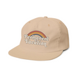 Permanent Vacation Snapback Hat in Sand front