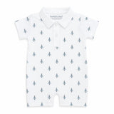 Baby romper with airplane pattern on a white background - Pima Summer Romper