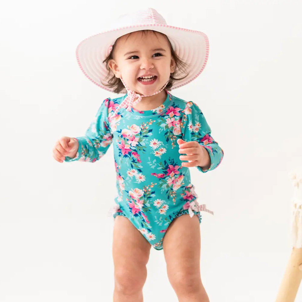 Pink Seersucker Swim Hat