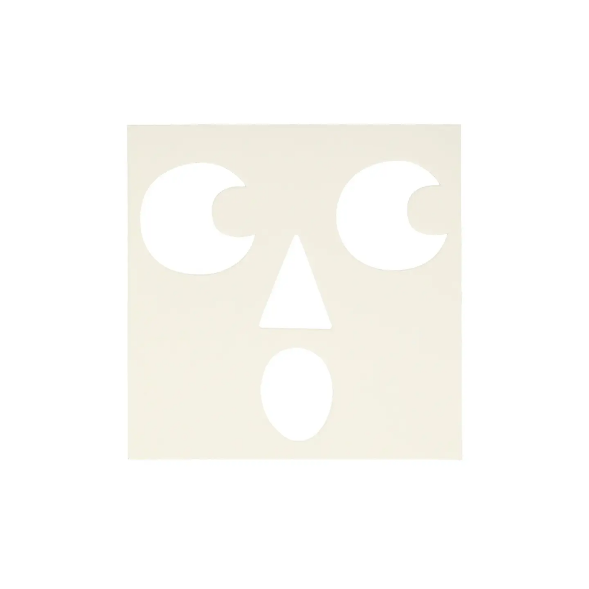 White abstract shapes on a beige background
