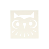 White owl design on a beige background