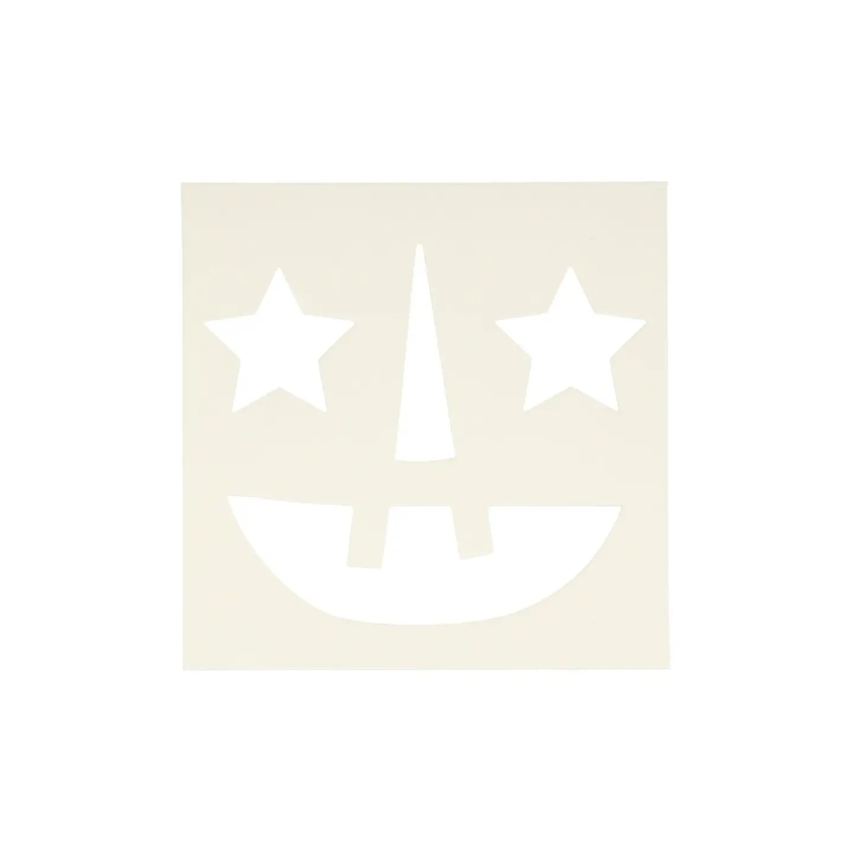 White pumpkin face with stars on a beige background