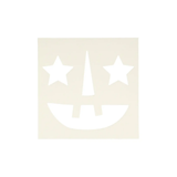 White pumpkin face with stars on a beige background