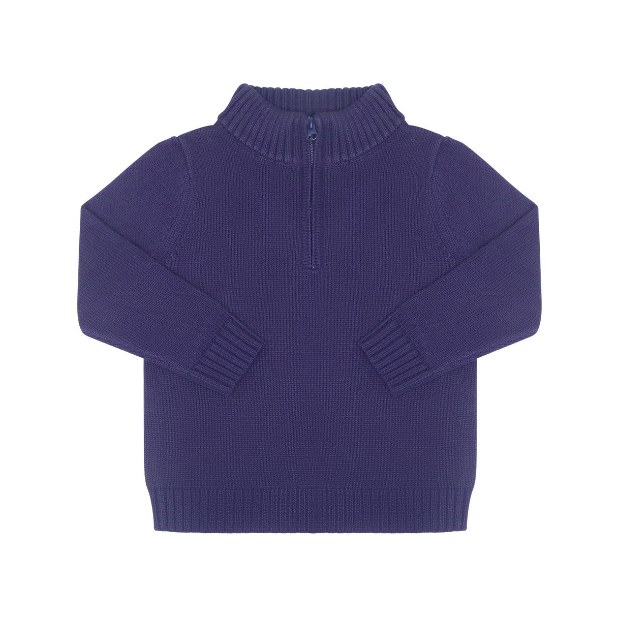Knit Quarter-Zip Cotton Sweater in Navy