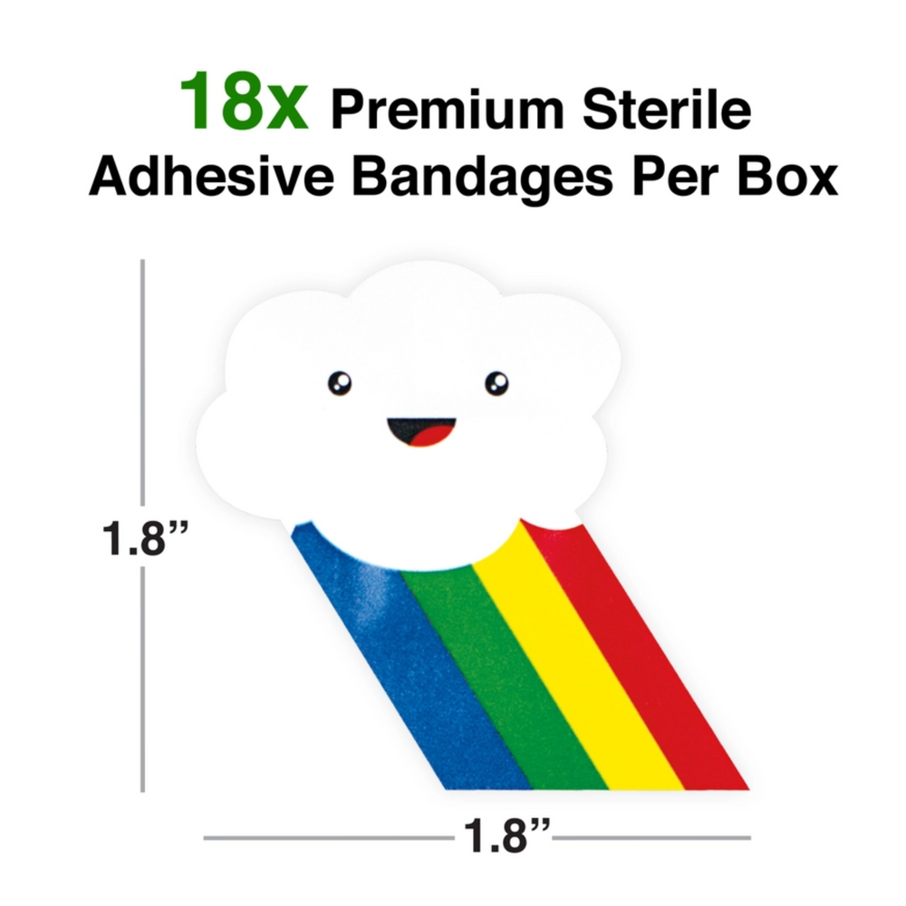 Rainbow Adhesive Bandages size