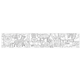 Decorative border with cartoon animals on a white background