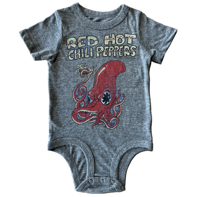 Red Hot Chili Peppers Short Sleeve Onesie in Tri Grey front