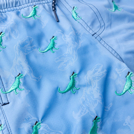 H2O Appearing Embroidered Trunks - Blue Dino