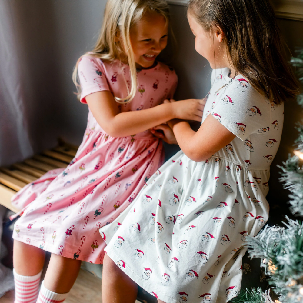 Sunny Dress - Mini Santa and Candy Cane