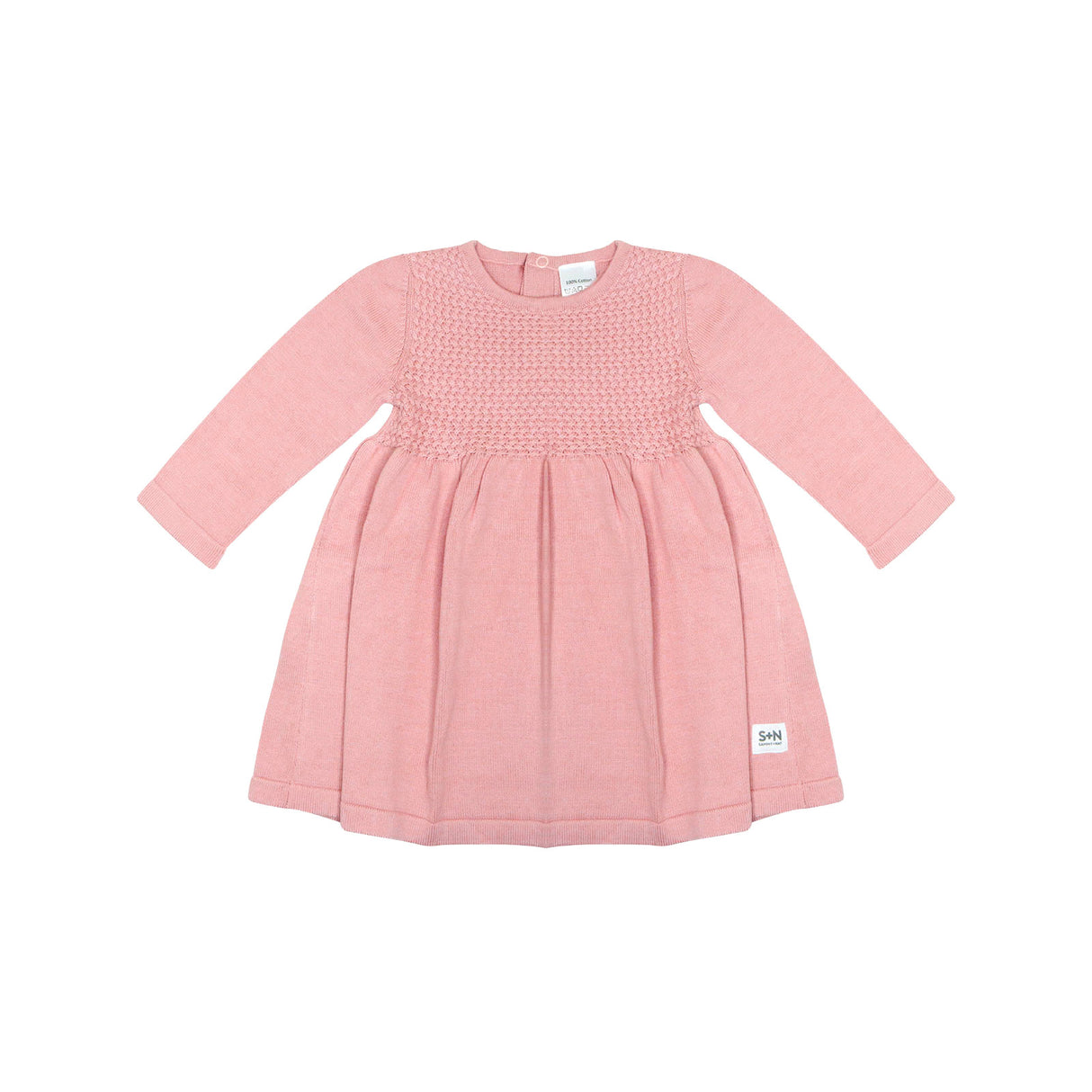 Baby Cozy Knit Dress  in Pink Pearl