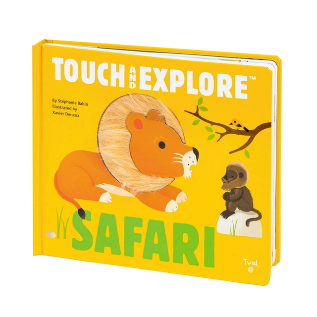 Yellow book with animals on white background