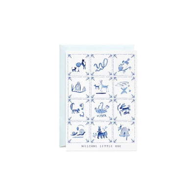 New Baby Delft Tiles Card