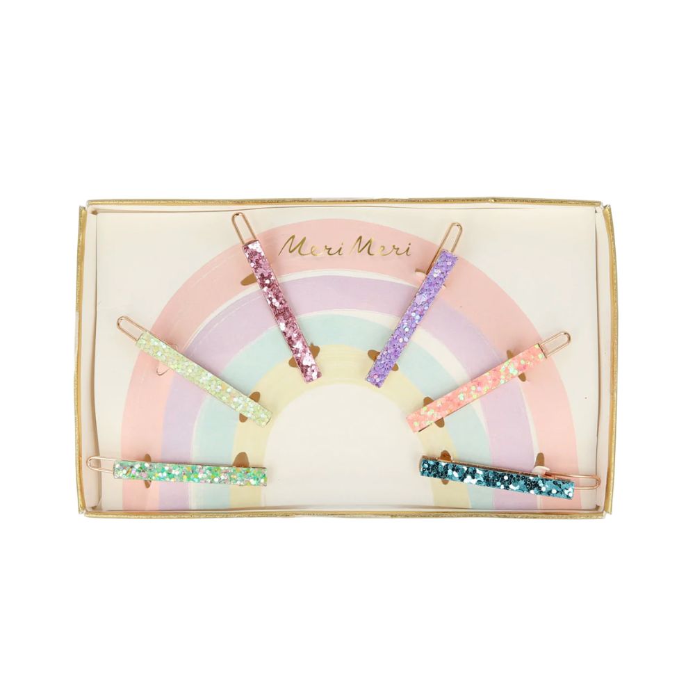 Glitter Rainbow Hair Clips