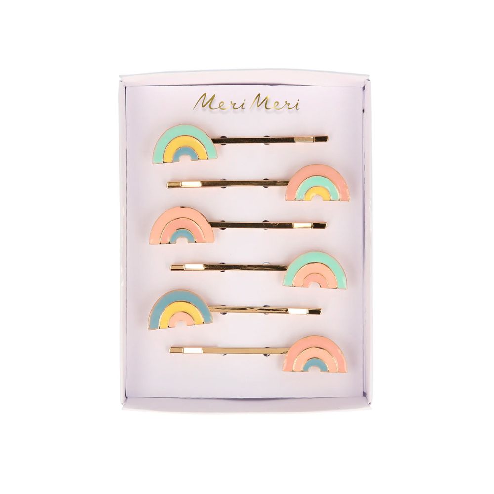 Enamel Rainbow Hair Slides
