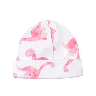 dino-mite receving hat in pink