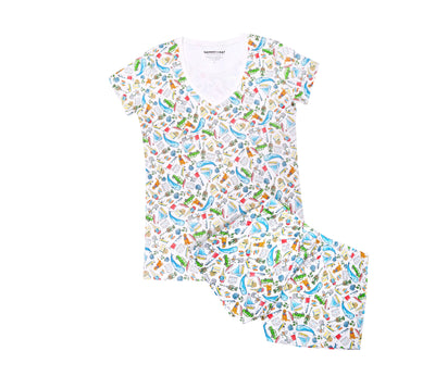 nantucket print women's pajama set
