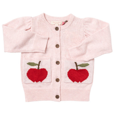 apple pocket cardigan sweater