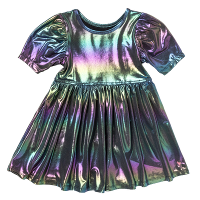 rainbow lame dress