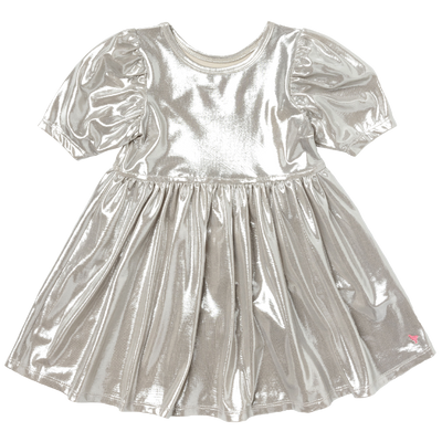silver lame dress