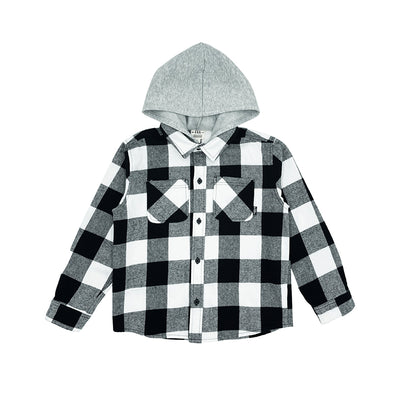 black and white flannel jacket