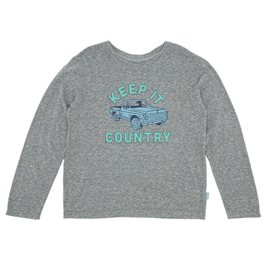 grey long sleeve keep it country shirt