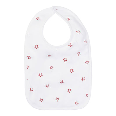 tiny stars bib in red