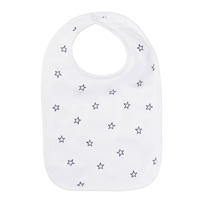 tiny stars bib in navy blue