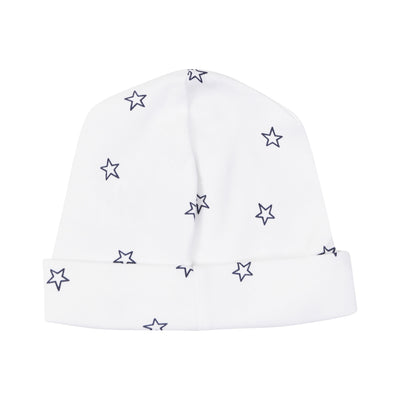 tiny stars receiving hat in navy blue