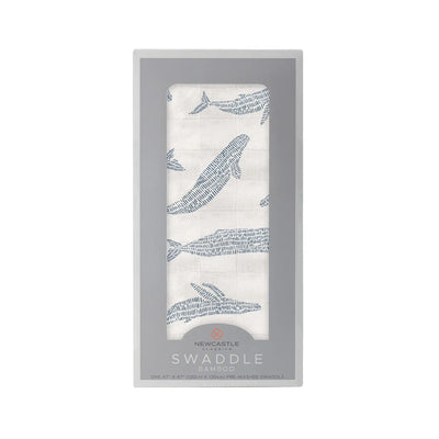 whale swaddle blue