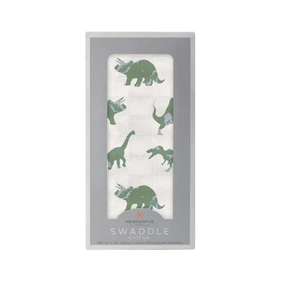 green dino swaddle