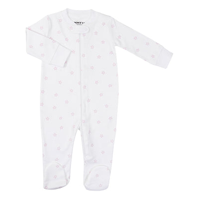 tiny stars zipper romper in pink