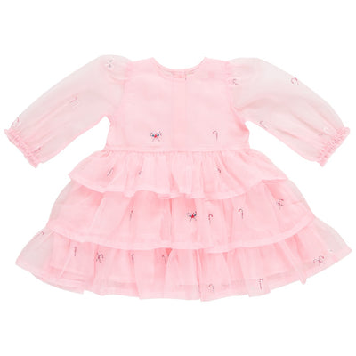 pink organza dress with candy canes